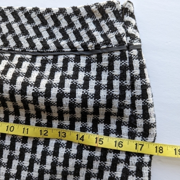 LOFT Black & White Pencil A-Line Mini Houndstooth Tube Skirt - sz 0 Petite - Picture 7 of 8